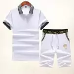 survetement versace manche courte couture homme polo blanc